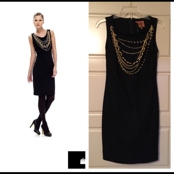 Tory Burch "Nova" chain dress. Black, size XS.