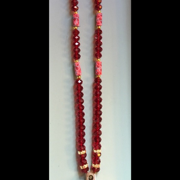 Handcrafted beaded badge lanyard