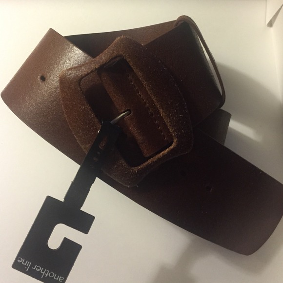 Wide Brown Leather Belt