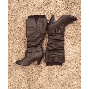 Brown Charlotte Russe heeled boots