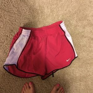 Red nike shorts