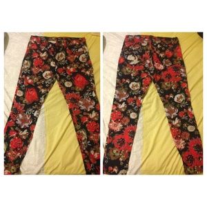 Floral Print Jeans