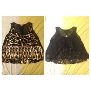 Sequin Open Back Tank