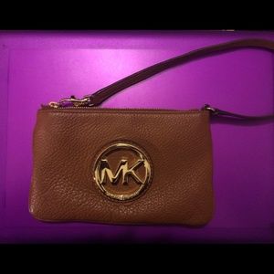 Gold MK Logo Wristlet