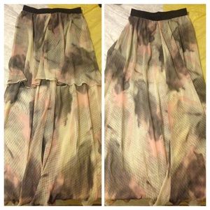 Low and high Sheer Maxi Skirt