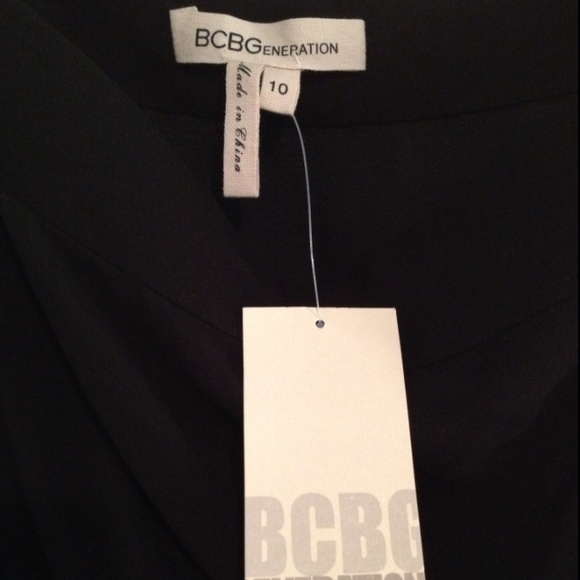 BCBGeneration One Shoulder Black Dress Size 10 - Picture 3 of 4