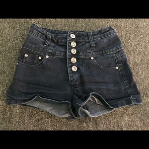 Denim high-wasted shorts