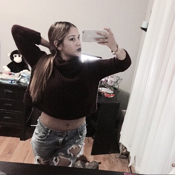 Zara knit crop turtle neck sweater