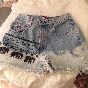 high waisted ombré boho Jean shorts