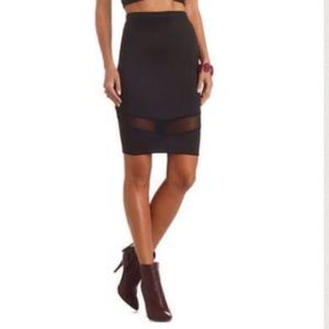 🚨SOLD🚨High waisted black bodycon pencil skirt