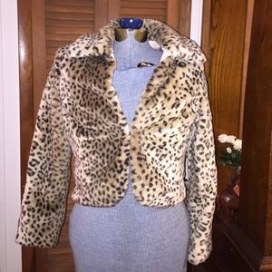 Charlotte Russe reversible faux leopard jacket