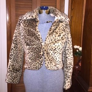 Charlotte Russe reversible faux leopard jacket