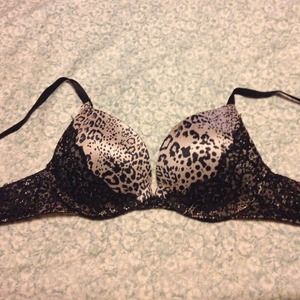 Cheetah lace push up bra