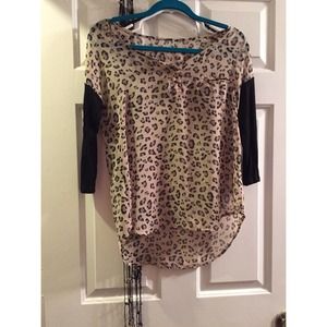 sheer animal print top
