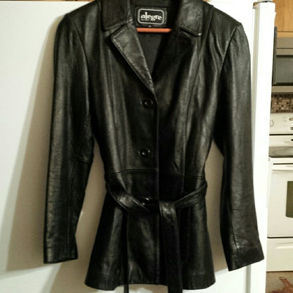 Real leather Coat soft leather , black