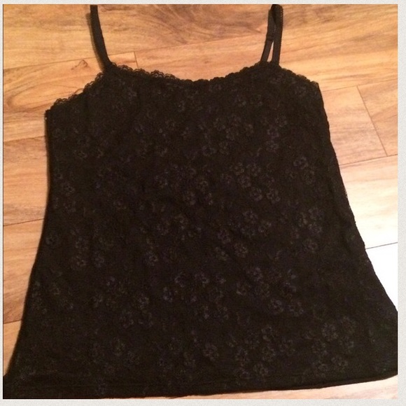 ELLE Lace Front Black Tank Top