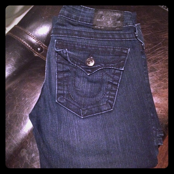 Denim - True Religion flare jeans with button pocket