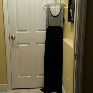 Black with Grey Maxi Dress