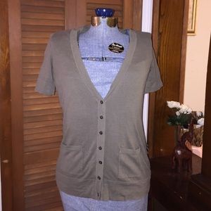 Eddie Bauer military green cardigan