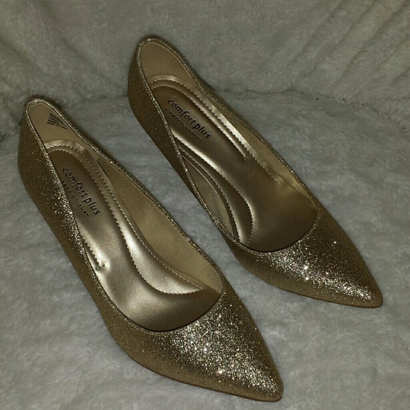 Predictions  Shoes - Gold sparkly shoes.