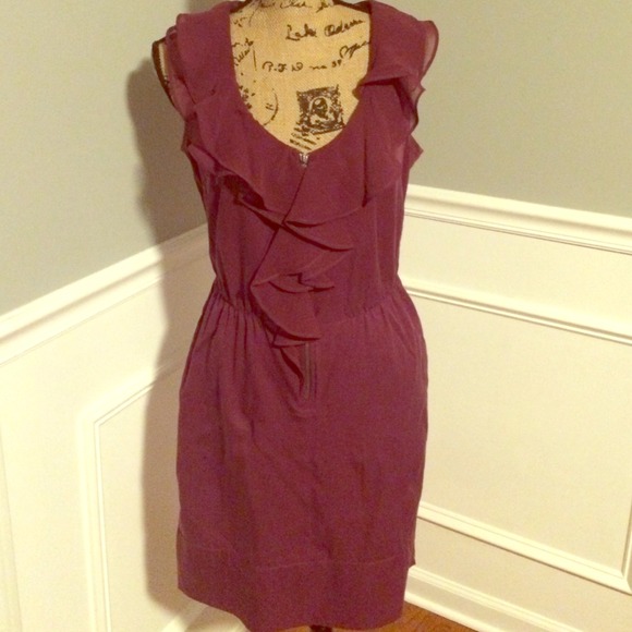 Gap Maroon ruffled dress.