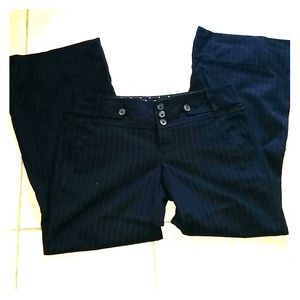 Navy blue pinstripe trousers