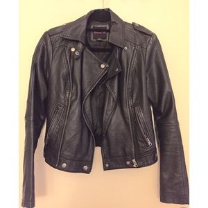 Faux black leather jacket from Forever 21