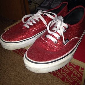 sparkly red vans