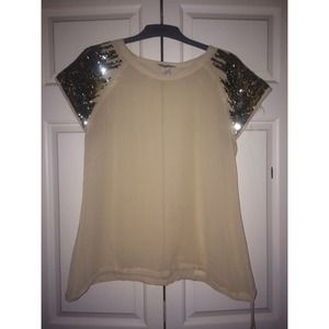 Sheer tan sequence top