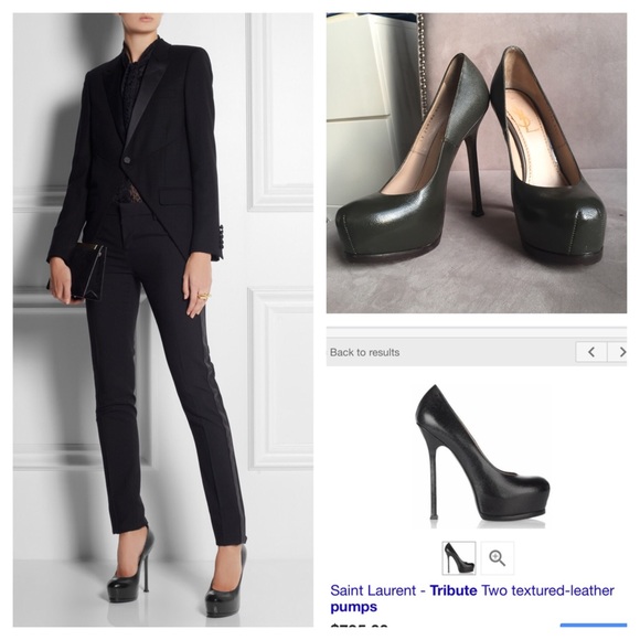 REDUCED** YSL Tribute Pump in dark green sz 35.5