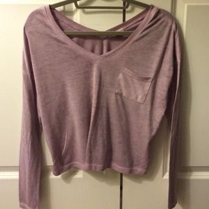 Silence and Noise Purple VNeck Long Sleeve