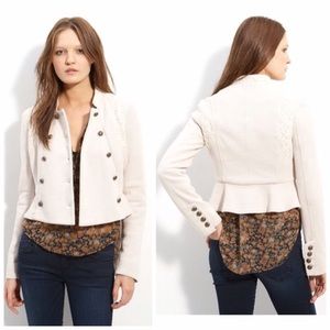 Free People Cream Military Style Jacket