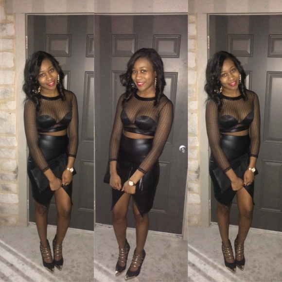 Black leather skirt