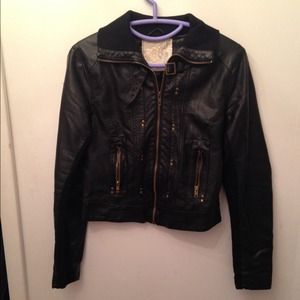 Black (faux) leather jacket