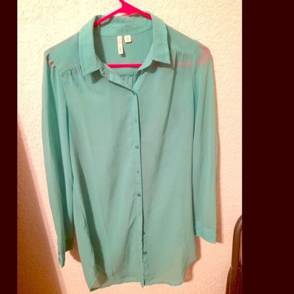 BP Frenchie sheer button down shirt