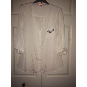 Rhinestone pocket button up