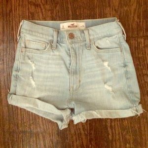 Light wash high waisted shorts from hollister