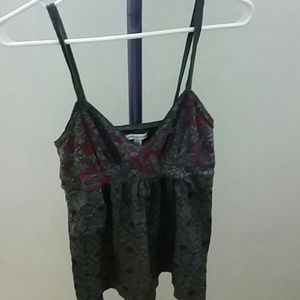 Gray printed tank top