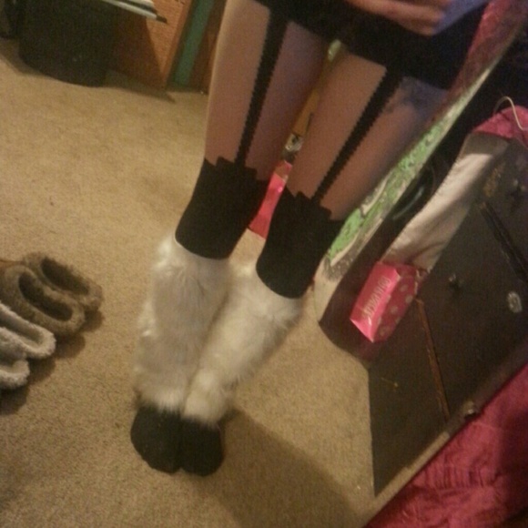 Small White leg warmers