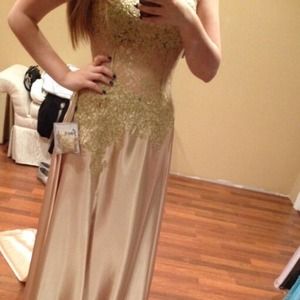 Gold Lace Pageant/Prom Dress