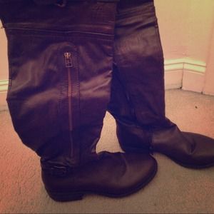 Brown over the knee boots