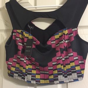 Bebe multi color crop with cutout