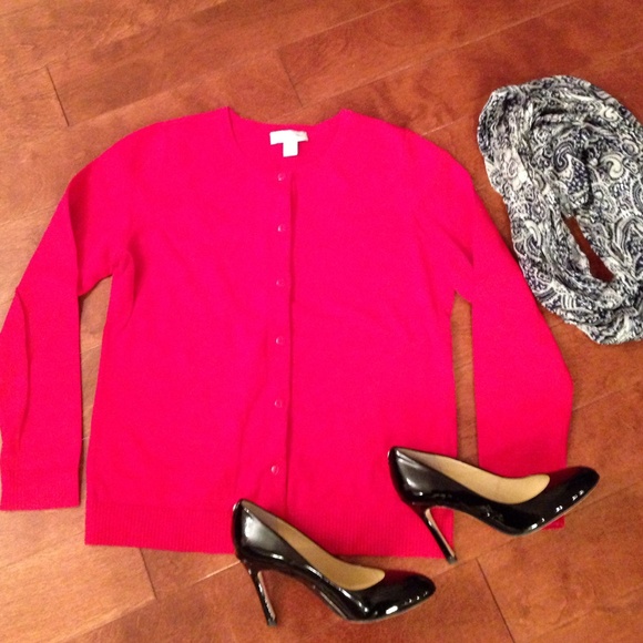 Red cardigan