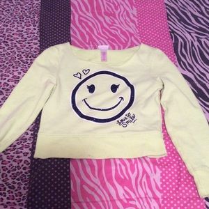 Long sleeve, happy face crop top