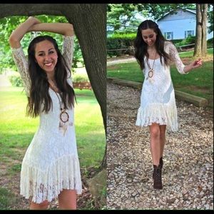 Urban outfitters lace white dress