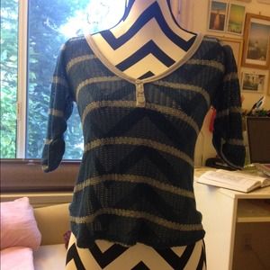 PacSun mesh striped blue shirt