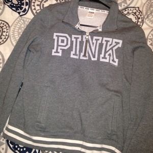vs pink grey zip up