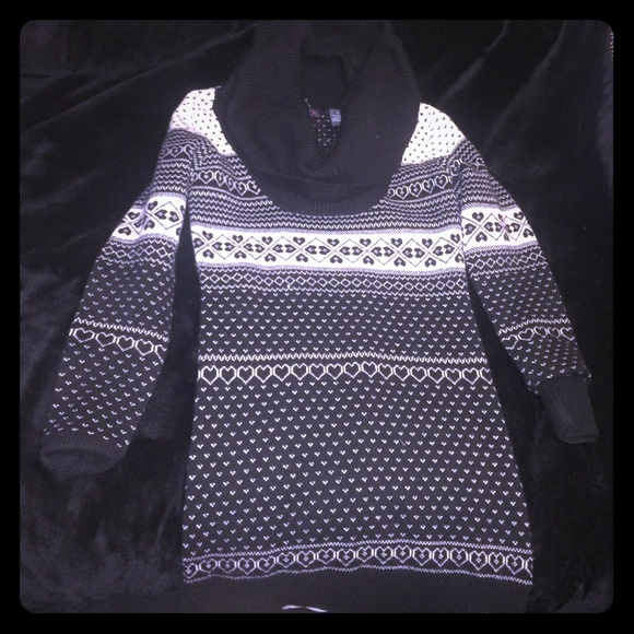 Sweater Dress with Scoop Turtle Neck - Picture 1 of 3