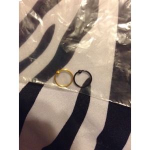 Black & Gold Nose Rings