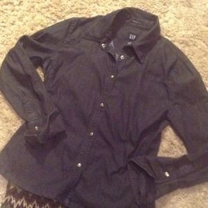 Gap dark navy denim shirt
